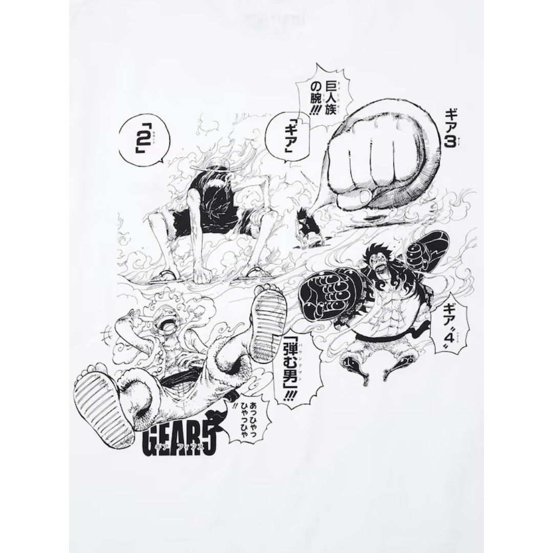 Kaos Uniqlo One Piece Luffy White Manga UT Shueisha Edition
