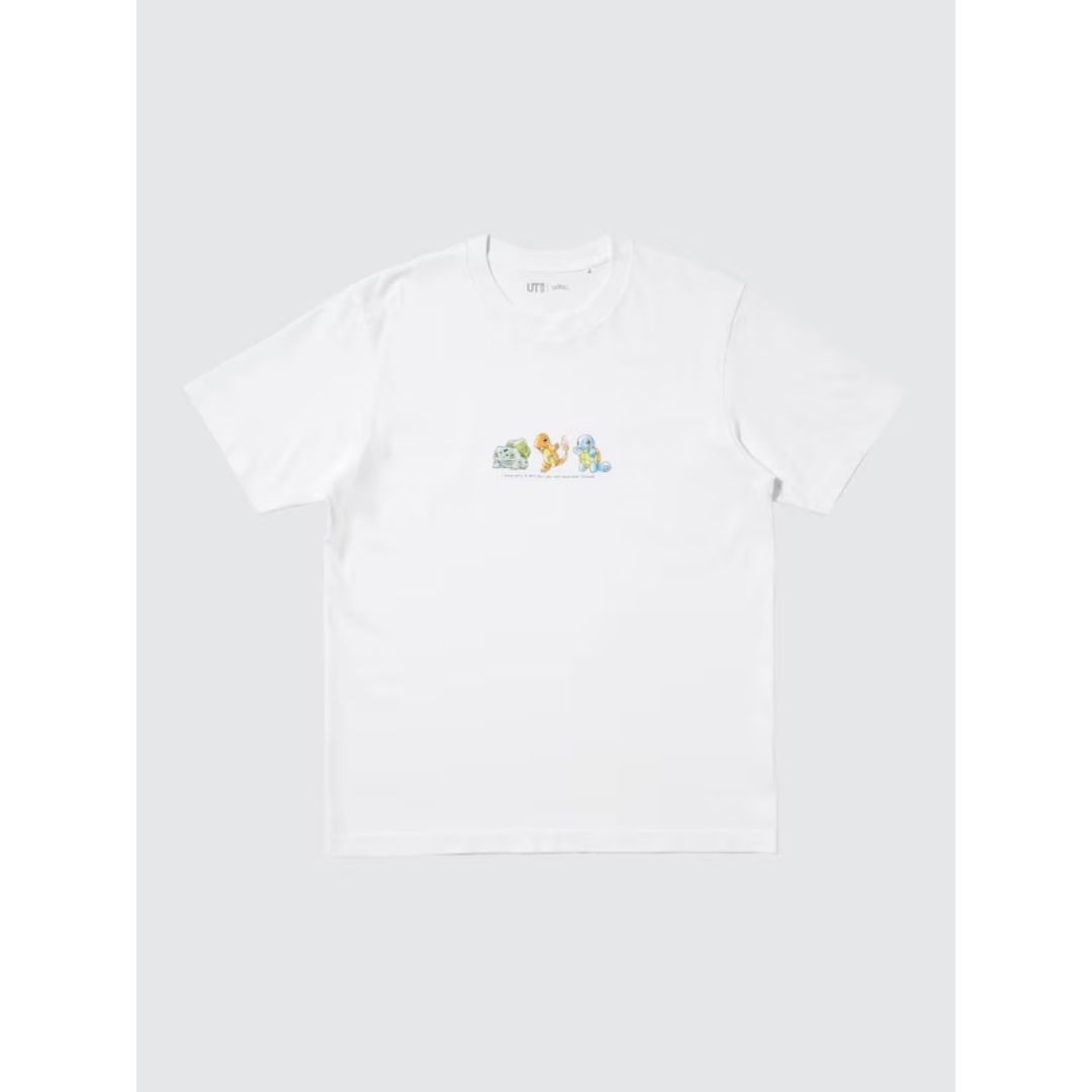 Kaos Uniqlo Pokemon Starter White 30th Anniversary UT Kaos Uniqlo Pokemon Starter White 30th Anniversary UT