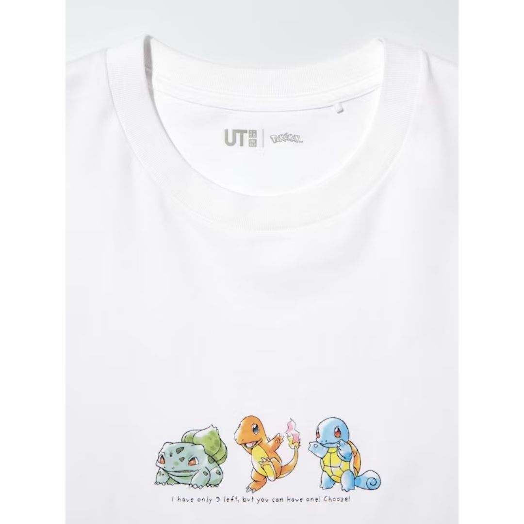 Kaos Uniqlo Pokemon Starter White 30th Anniversary UT