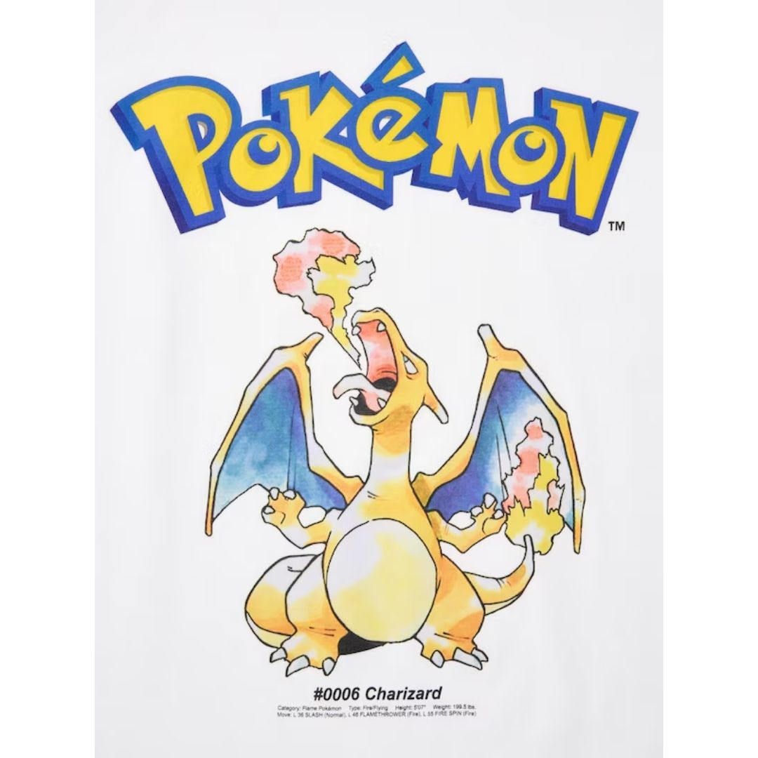 KaosKaos Uniqlo Pokemon Charizard White UT 30th Anniversary
