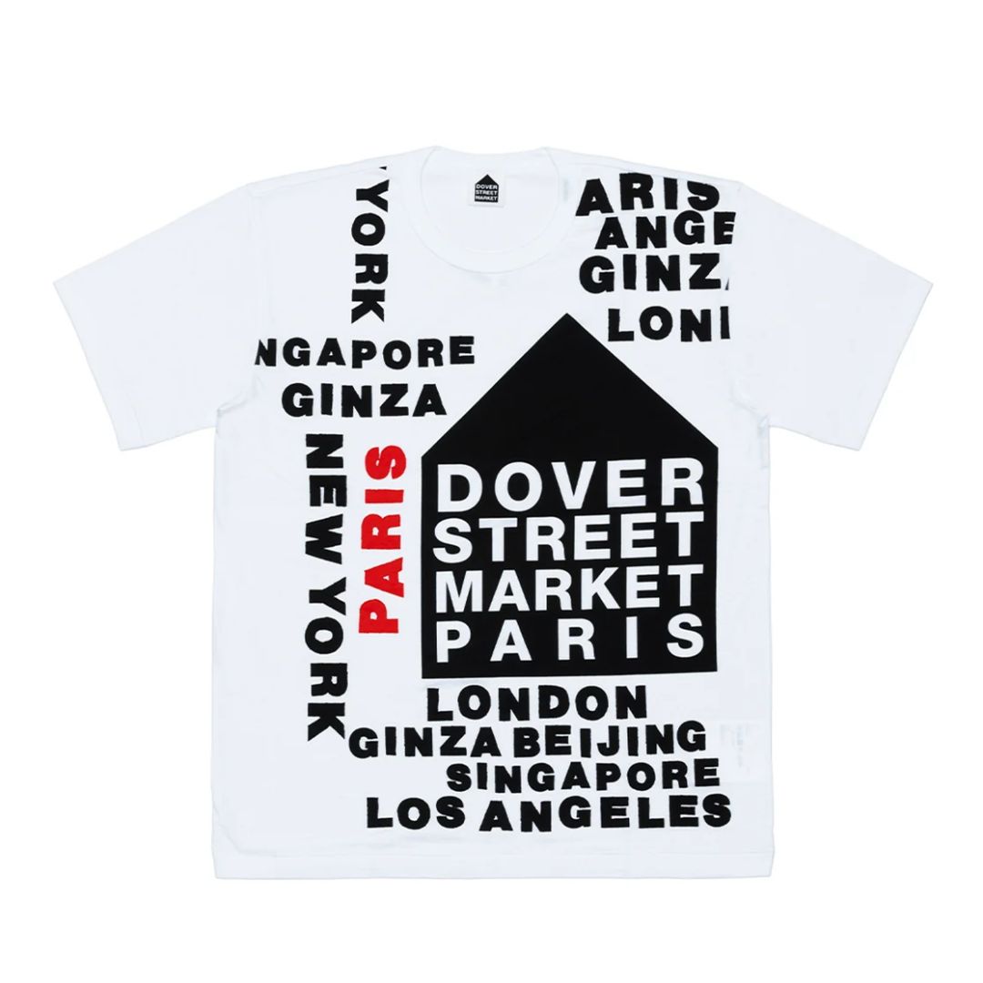 DSM Paris Cotton Jersey Tee Dover Street Market White T-Shirt Collection