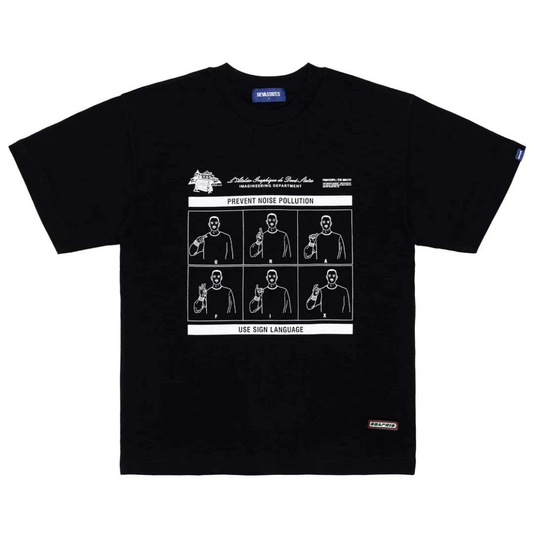 DEVA STATES Quite T-Shirt Black Streetwear Casual Tee Size S-XL Collection