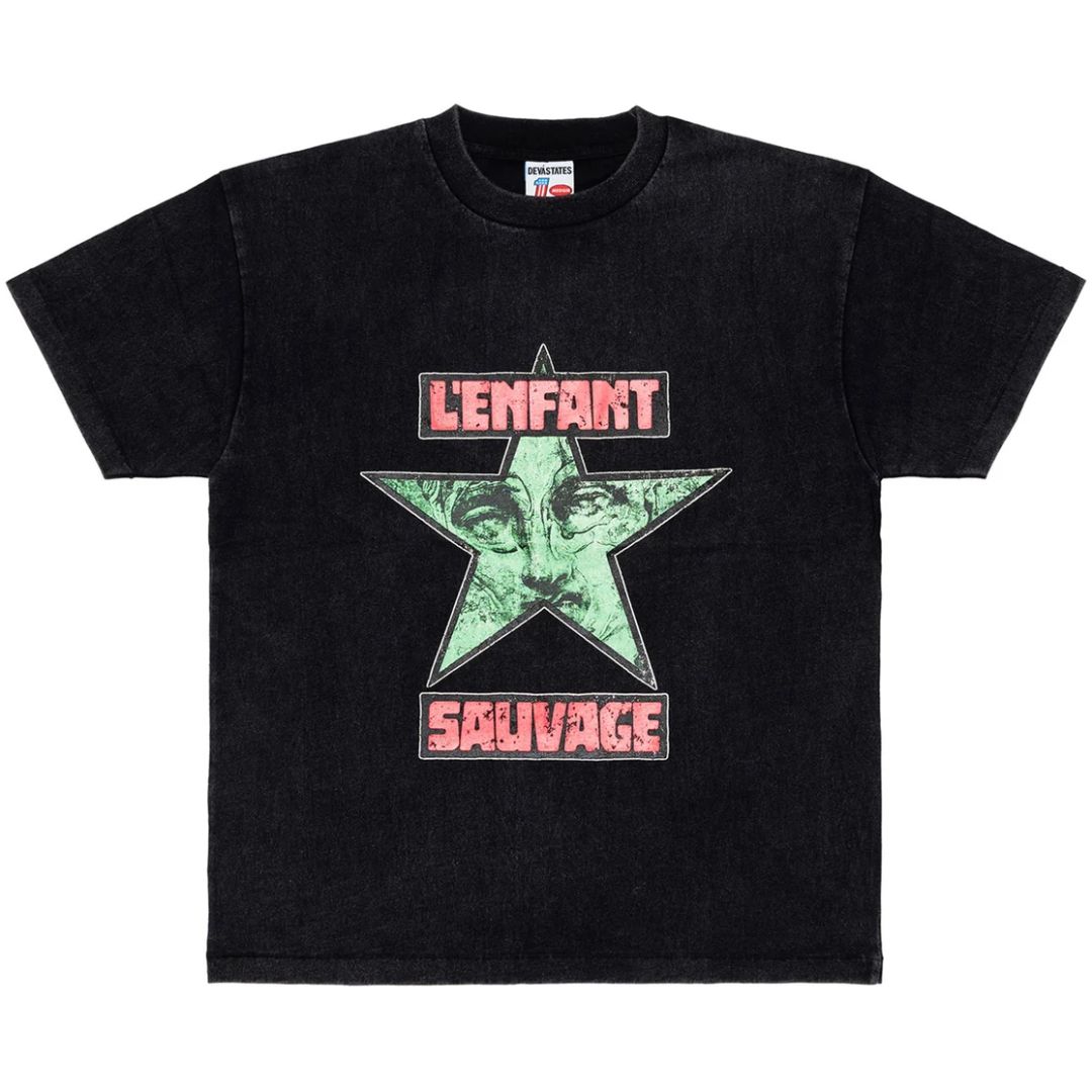 DEVA STATES Sauvage T-Shirt Washed Black Casual Tee Size S-XXL Collection