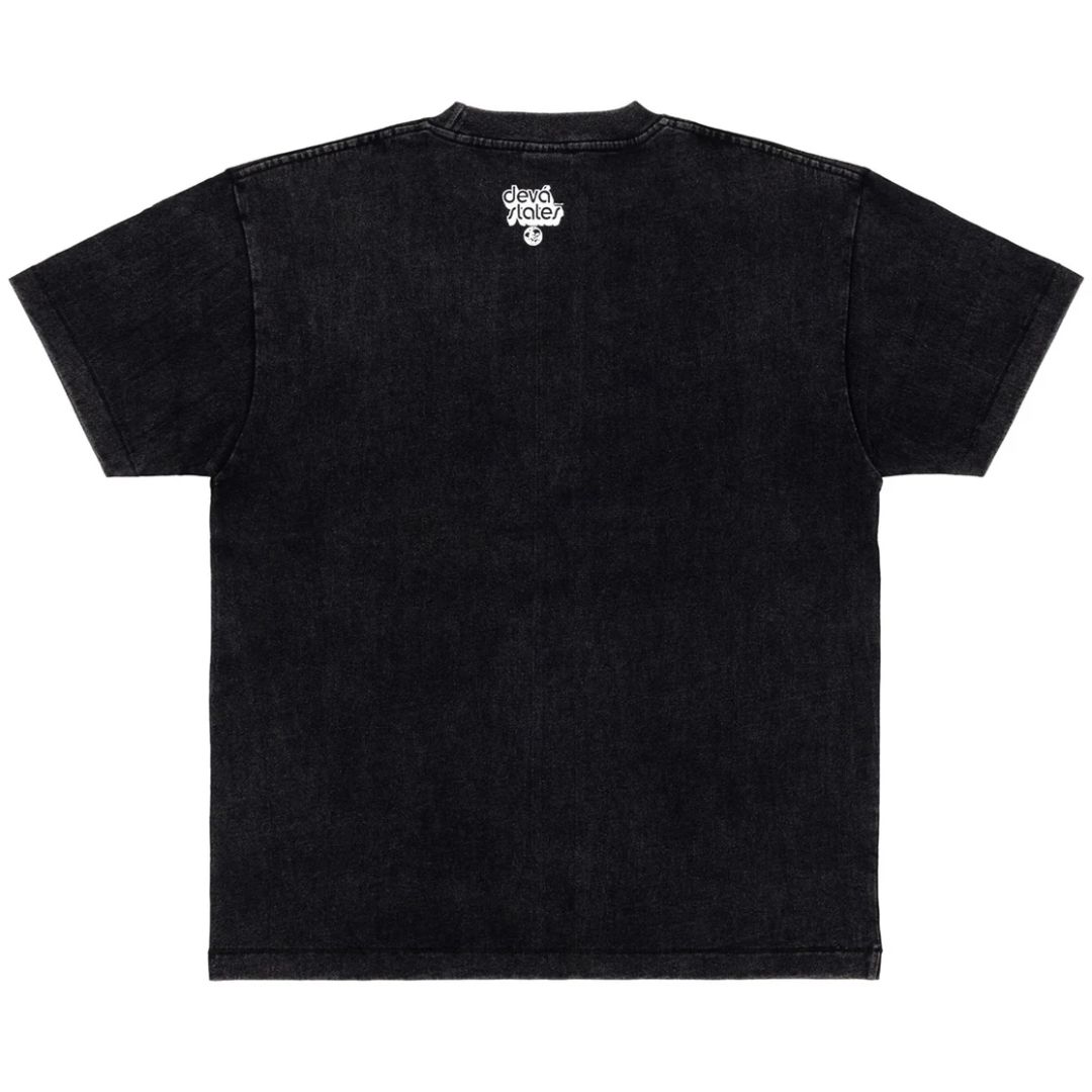 DEVA STATES Trippin T-Shirt Washed Black Casual Tee Size S-XXL Collection