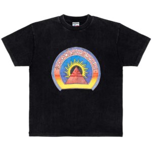 DEVA STATES Pyramid T-Shirt Washed Black Casual Tee Size S-XXL Collection