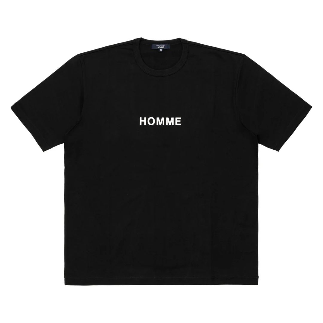 COMME des GARCONS HOMME Tight Jersey Tee Black Cotton T-Shirt Garment Print