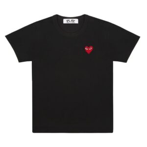 PLAY COMME des GARCONS Red Emblem Tee Black Cotton Jersey T-Shirt Japan