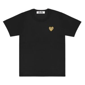 PLAY COMME des GARCONS Gold Emblem Tee Black Cotton Jersey T-Shirt Japan