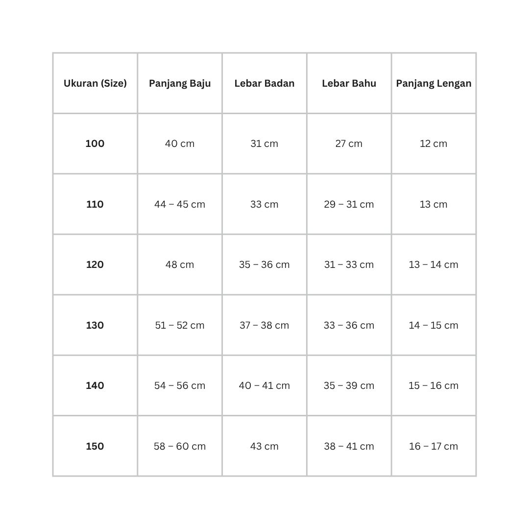  Table Size 
