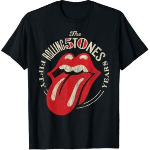 The Rolling Stones T-Shirt 50th Anniversary Logo Official Black (Men) The Rolling Stones T-Shirt 50th Anniversary Logo Official Black (Men)