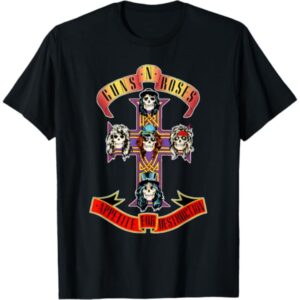 Guns N Roses T-Shirt Official Cross Black (Men) Rock Fashion Guns N Roses T-Shirt Official Cross Black (Men) Rock Fashion