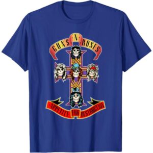 Guns N Roses T-Shirt Official Cross Royal Blue (Men) Rock Fashion
