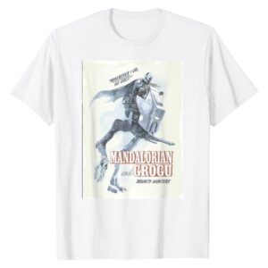 The Mandalorian Grogu Poster T-Shirt Men White Star Wars Graphic T-Shirt Pria