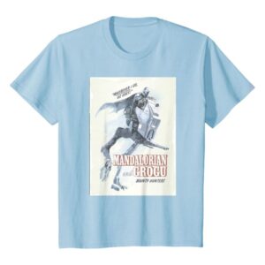 Mandalorian Grogu Poster Youth T-Shirt Baby Blue Star Wars Graphic Tee