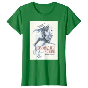 Mandalorian Grogu Kelly Green T-Shirt Women Star Wars Graphic Tee Casual Mandalorian Grogu Kelly Green T-Shirt Women Star Wars Graphic Tee Casual