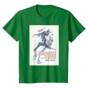 Mandalorian Grogu Kelly Green T-Shirt Youth Star Wars Graphic Tee Casual Mandalorian Grogu Kelly Green T-Shirt Youth Star Wars Graphic Tee Casual