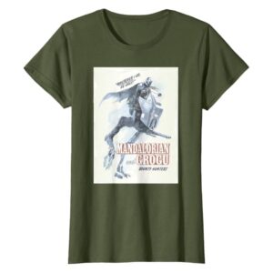 Mandalorian Grogu Olive Green T-Shirt Women Star Wars Graphic Tee Casual Mandalorian Grogu Olive Green T-Shirt Women Star Wars Graphic Tee Casual