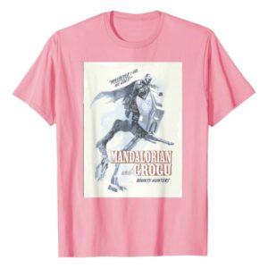 Mandalorian Grogu Pink Poster T-Shirt Men Star Wars Graphic Tee Casual Mandalorian Grogu Pink Poster T-Shirt Men Star Wars Graphic Tee Casual