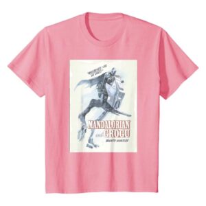 Mandalorian Grogu Pink Poster T-Shirt Youth Star Wars Graphic Tee Casual Mandalorian Grogu Pink Poster T-Shirt Youth Star Wars Graphic Tee Casual