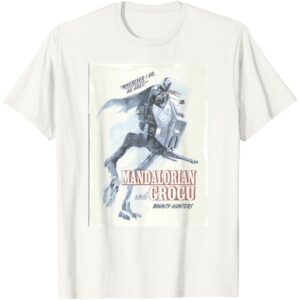 Star Wars T-Shirt Mandalorian Grogu Wherever I Go Ivory Men (The Mandalorian And Grogu)