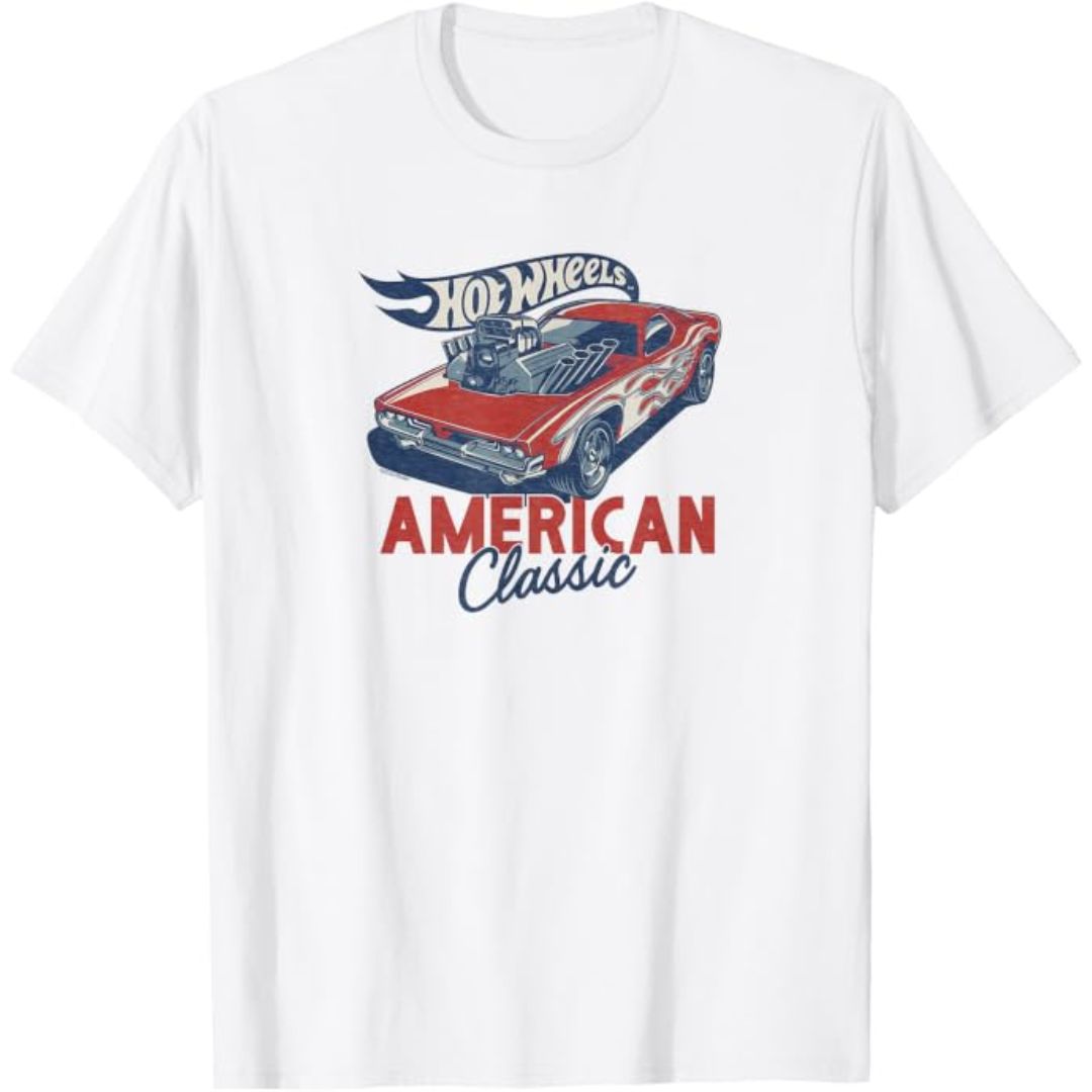 Hot Wheels T-Shirt American Classic Mattel White Men Hot Wheels T-Shirt American Classic Mattel White Men