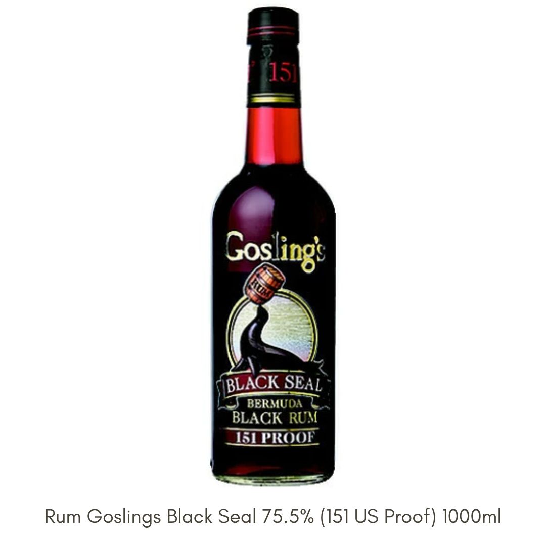 Rum Goslings Black Seal 75.5% 1000ml (151 US Proof) (HC) Rum Goslings Black Seal 75.5% 1000ml (151 US Proof) (HC)