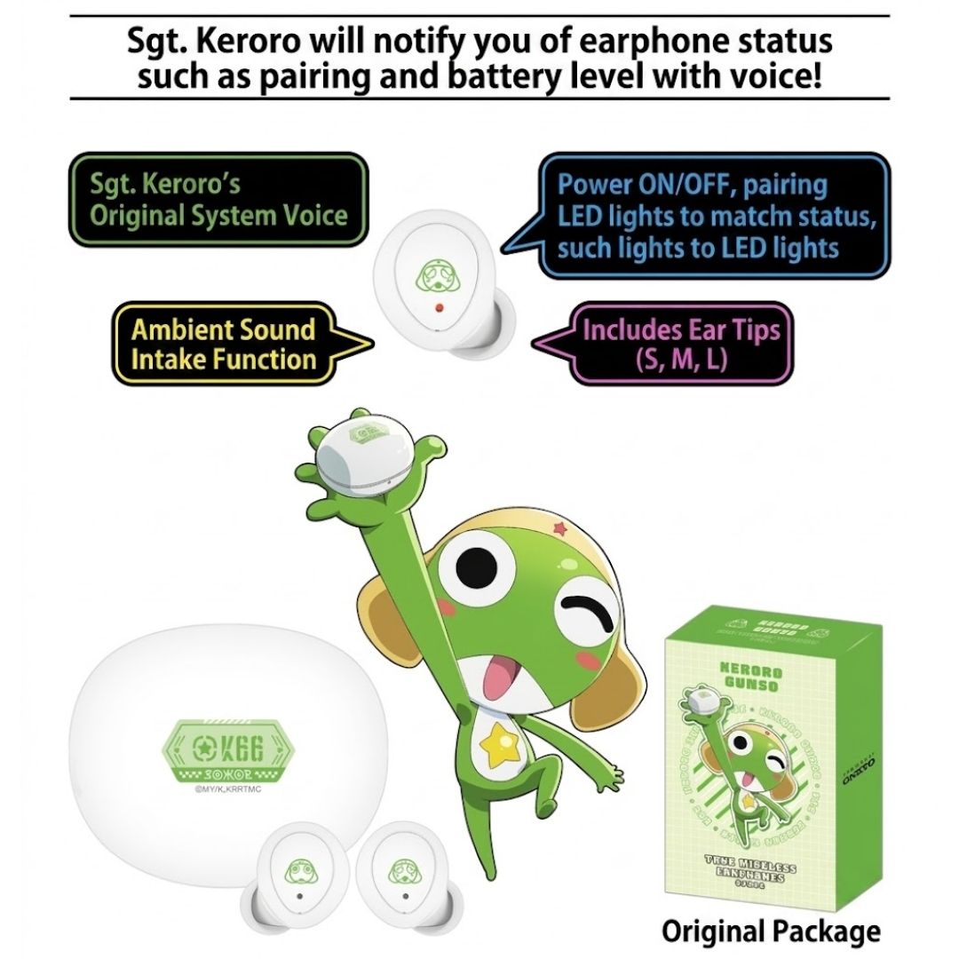 Keroro ANIMA AOW04 Wireless Earphones Onkyo Audio X TWS Collaboration Model