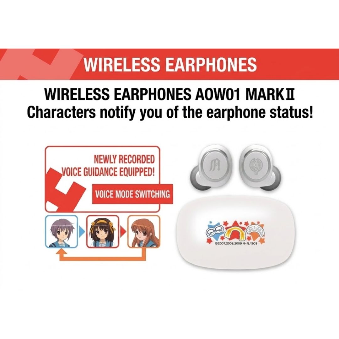 Haruhi Suzumiya AOW01 MARK II Earphones Onkyo Audio X TWS Collaboration Haruhi Suzumiya AOW01 MARK II Earphones Onkyo Audio X TWS Collaboration