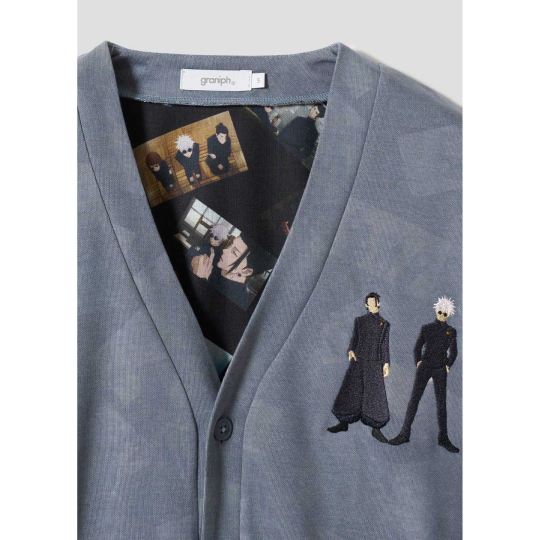 JUJUTSU KAISEN Cardigan Three Years of Youth dengan Bordir Karakter