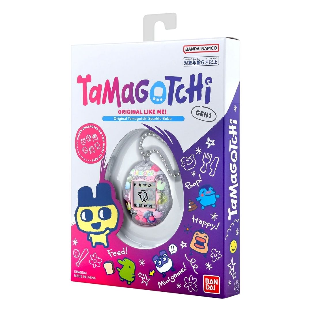 Tamagotchi Sparkle Boba GEN1 dengan Desain Minuman Soda Ceria