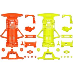 Tamiya Mini 4WD Super FM Fluorescent Orange Yellow Chassis Set 95710 Tamiya Mini 4WD Super FM Fluorescent Orange Yellow Chassis Set 95710