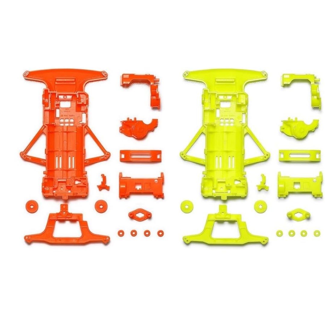 Tamiya Mini 4WD Super FM Fluorescent Orange Yellow Chassis Set 95710