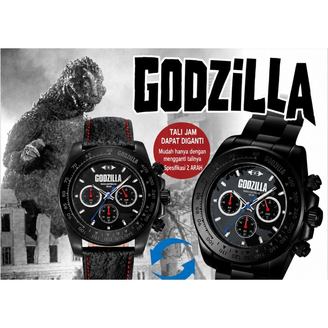 Jam Tangan Godzilla Radio-Controlled Solar Chronograph Edisi Terbatas