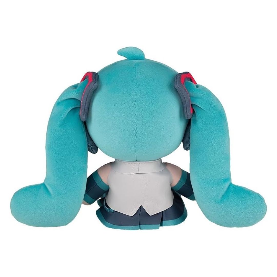 Hatsune Miku Huggy Doll Cute Sitting Plush dengan Flower Embroidery