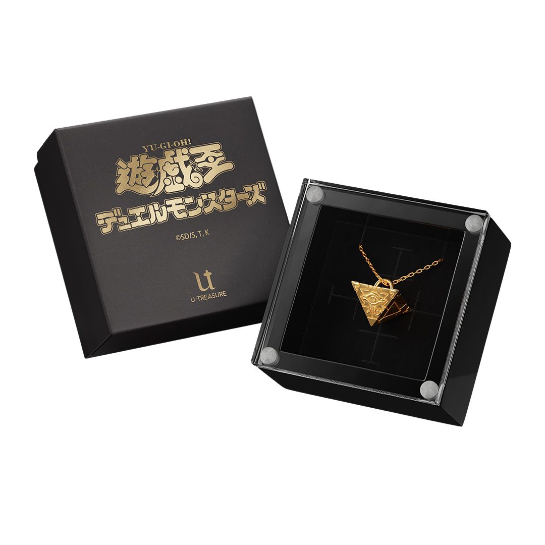 Yu-Gi-Oh Millennium Puzzle Silver Necklace 925 Yellow Gold Plated Premium
