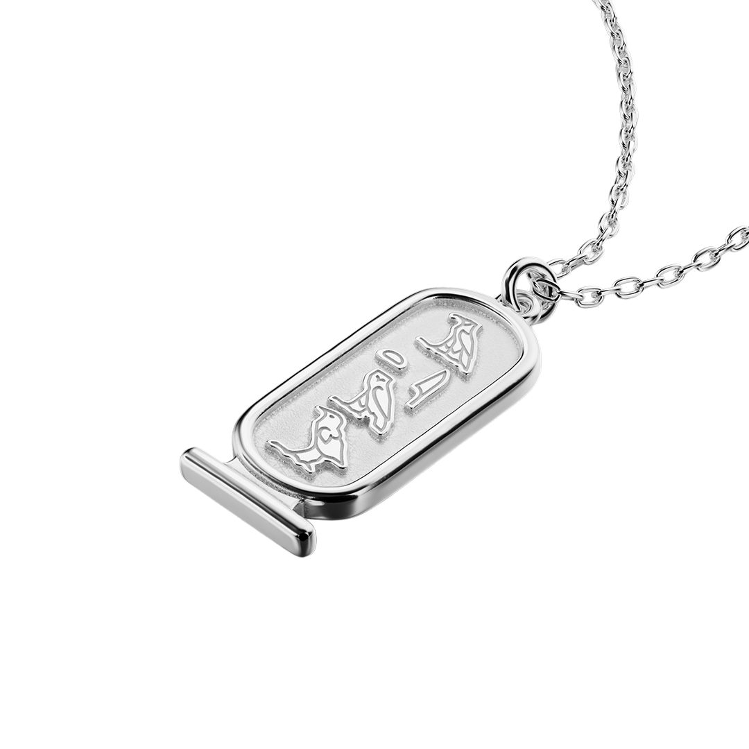 Yu-Gi-Oh Atem Cartouche Silver Necklace 925 Rhodium Plated Anime