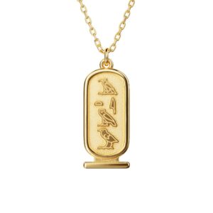 Yu-Gi-Oh Atem Cartouche Gold Necklace 925 Yellow Gold Plated Elegant Yu-Gi-Oh Atem Cartouche Gold Necklace 925 Yellow Gold Plated Elegant