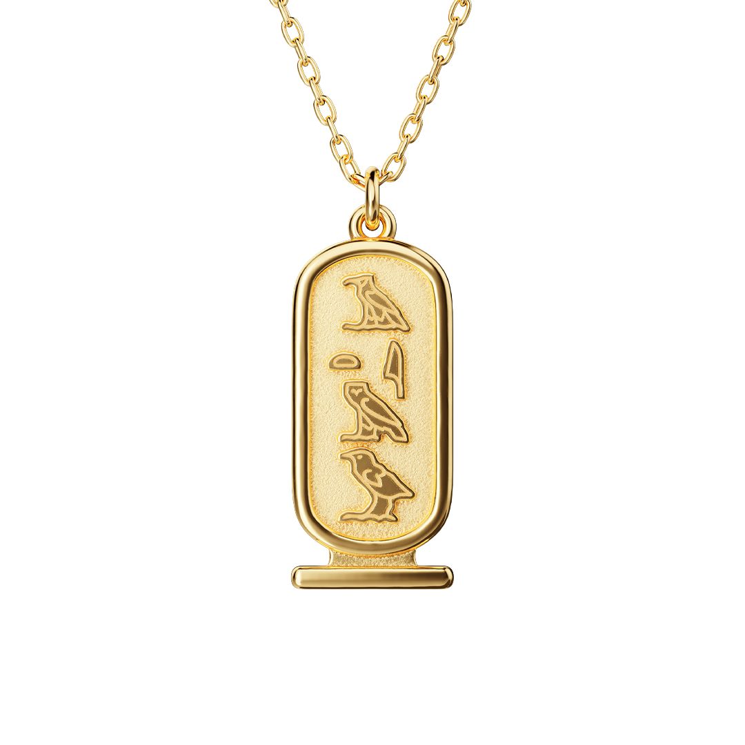Yu-Gi-Oh Atem Cartouche Gold Necklace 925 Yellow Gold Plated Elegant Yu-Gi-Oh Atem Cartouche Gold Necklace 925 Yellow Gold Plated Elegant
