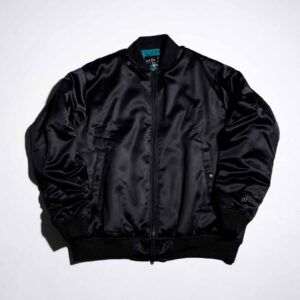 Hatsune Miku MA-1 Jacket - Jaket Hitam dengan Detail Emerald Green Hatsune Miku MA-1 Jacket - Jaket Hitam dengan Detail Emerald Green