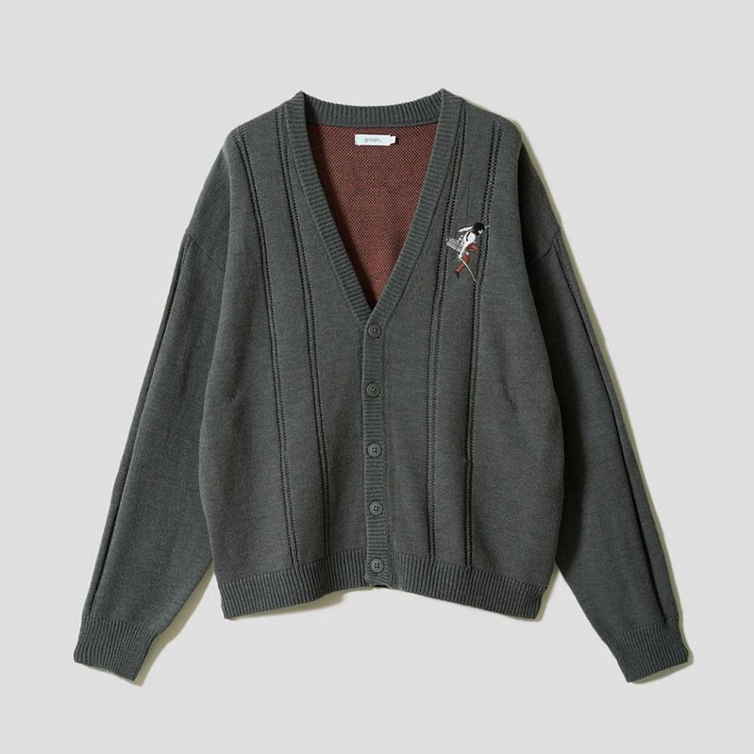 Attack on Titan Wall Jacquard Cardigan Heather Gray V-Neck Knit Unisex