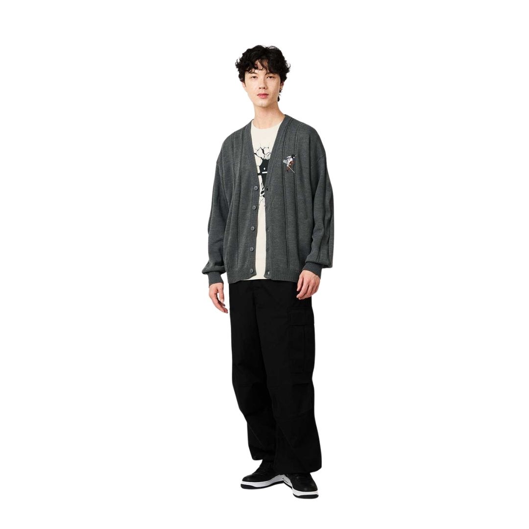 Attack on Titan Wall Jacquard Cardigan Heather Gray V-Neck Knit Unisex