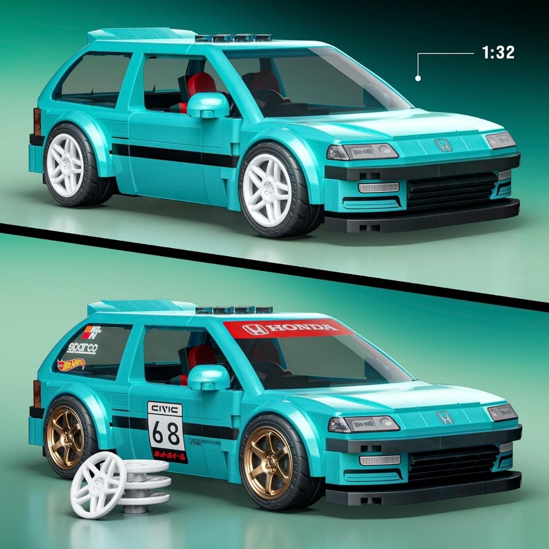 Hot Wheels Custom Honda Civic EF Block Set 248 Pieces Mattel Brick Shop Hot Wheels Custom Honda Civic EF Block Set 248 Pieces Mattel Brick Shop