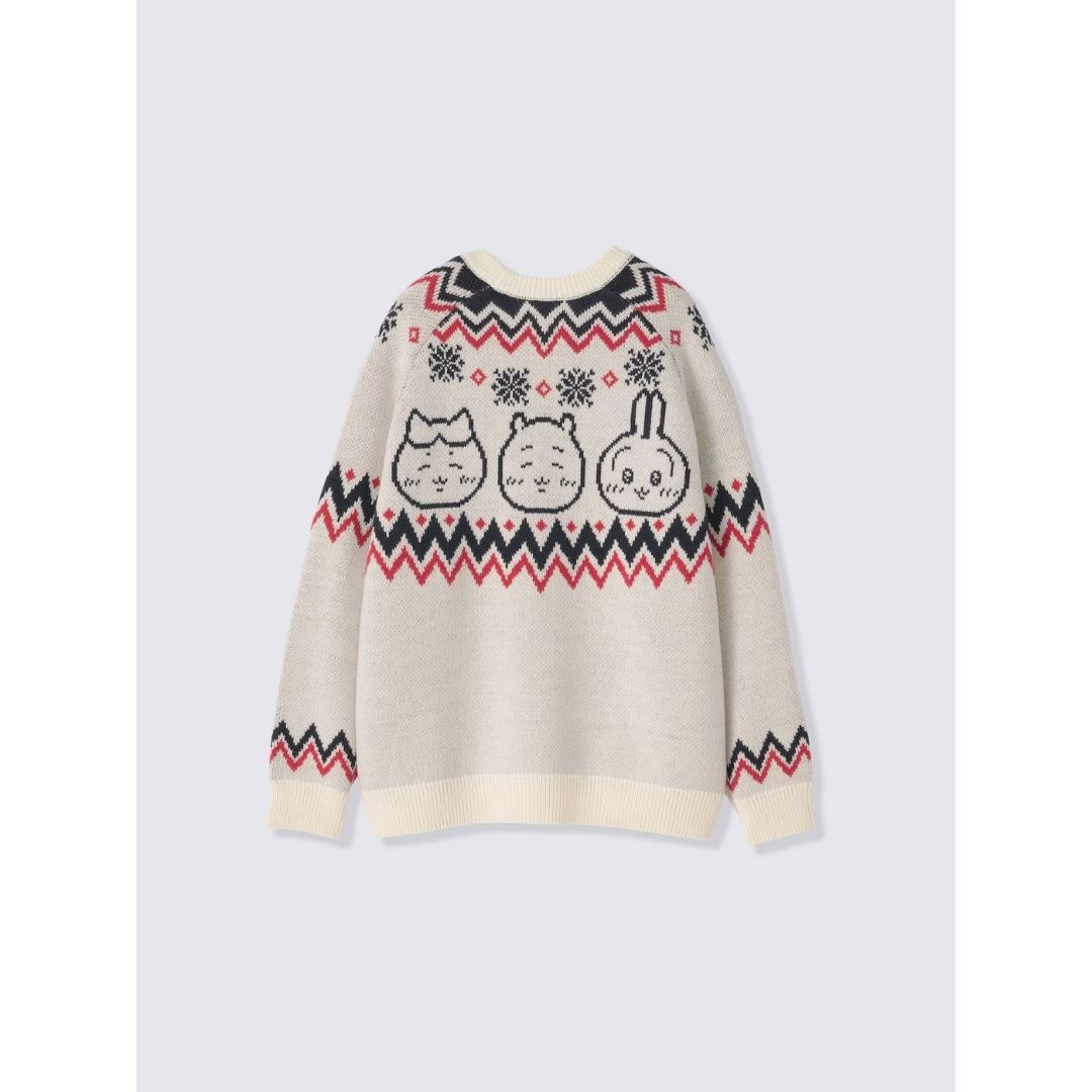 sweater GU x CHIIKAWA Nordic sweater NATURAL