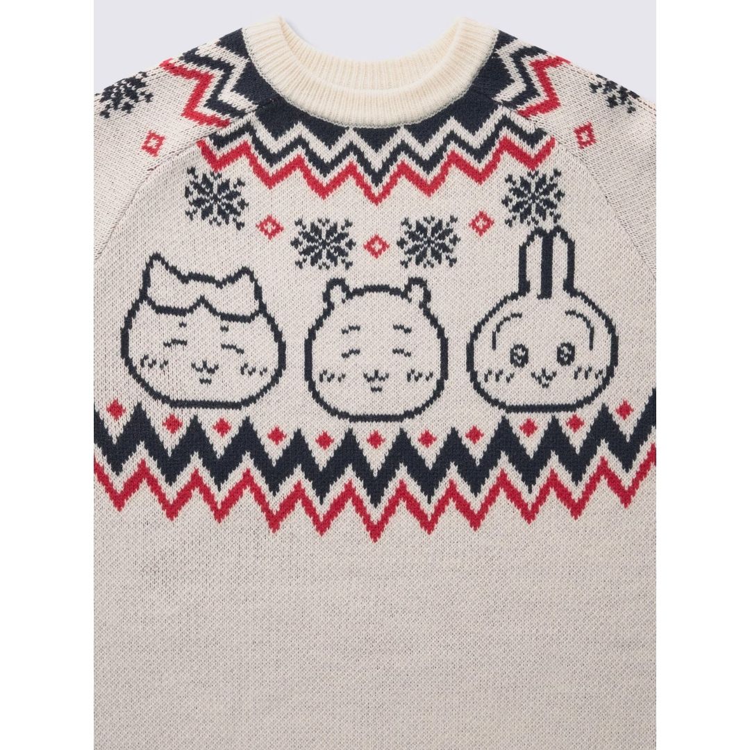 sweater GU x CHIIKAWA Nordic sweater NATURAL