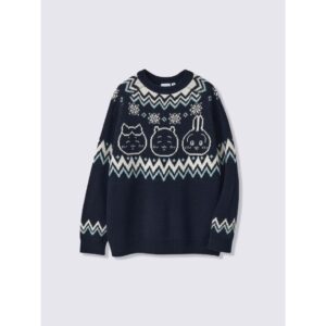 Sweater GU x CHIIKAWA Nordic sweater Navy