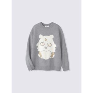 Sweater GU x CHIIKAWA Jacquard sweater Gray