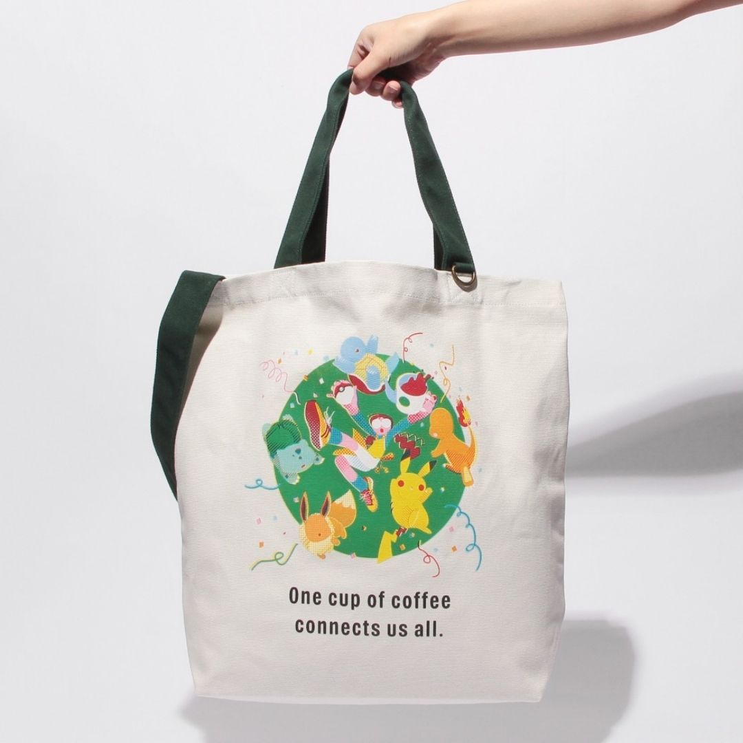 Tote Bag Pokemon x STARBUCKS Coffee Connection dengan Shoulder Strap