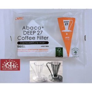 CAFEC Abaca Plus DEEP27 Coffee Filter 100 Sheets untuk Seduhan Stabil