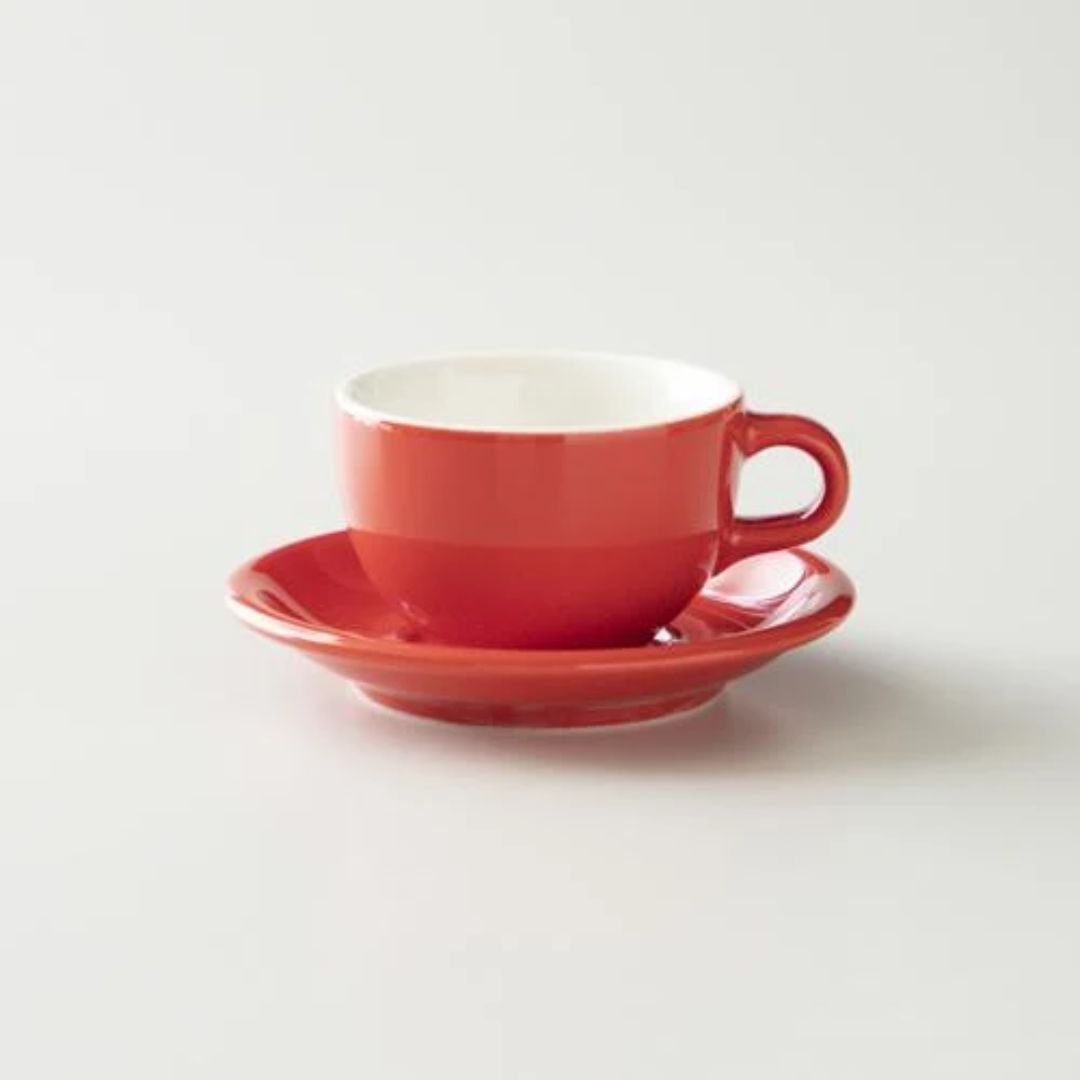 ORIGAMI 6 or 8oz Saucer Red – Alas Cangkir Latte Bowl dari Jepang 
