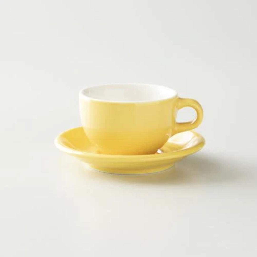 ORIGAMI 6 or 8oz Saucer Yellow - Alas Cangkir Latte Bowl dari Jepang